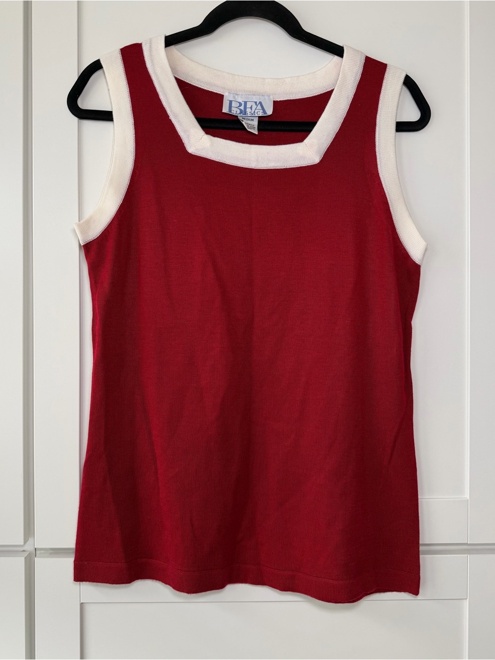 Vintage BFA Classics Knit Color Block Tank Top 90’s Comfy Minimalist Grandma